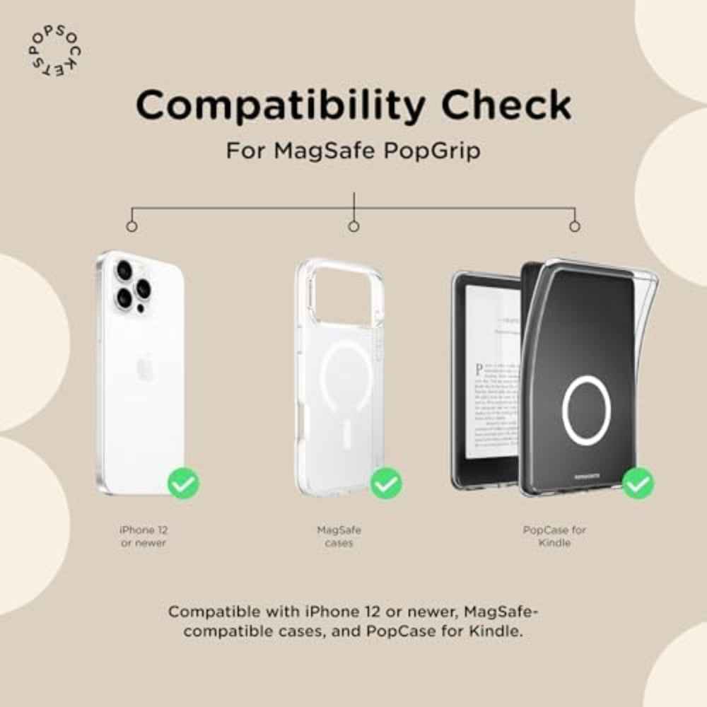 PopSockets MagSafe Kick-Out Grip & Stand, Magnetic Phone Grip & Kickstand for MagSafe-Compatible iPhone Cases, Adjustable Stand, Hands-Free Viewing & Secure Grip, Aluminum Knurl Gunmetal