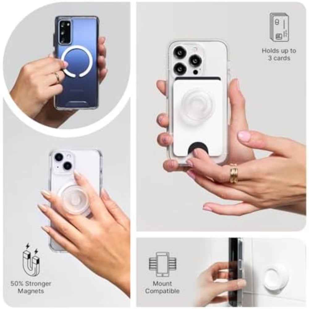 PopSockets MagSafe Kick-Out Grip & Stand, Magnetic Phone Grip & Kickstand for MagSafe-Compatible iPhone Cases, Adjustable Stand, Hands-Free Viewing & Secure Grip, Aluminum Knurl Gunmetal