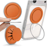 PopSockets MagSafe Low-Pro Grip & Stand, Magnetic Phone Grip & Kickstand for MagSafe-Compatible iPhone Cases, Low-Profile Design, Hands-Free Viewing & Secure Grip, Orange