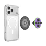 , Magnetic Phone Grip & Fidget Toy, Pop-Style Clickable Phone Holder, Reusable & Swappable PopTop, Compatible with MagSafe iPhone Cases, Black