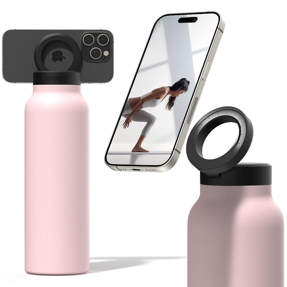 Ringo MagSafe Water Bottle + Free Magnetic Booster Ring - 709ml (24oz) / 946ml (32oz) - Pink