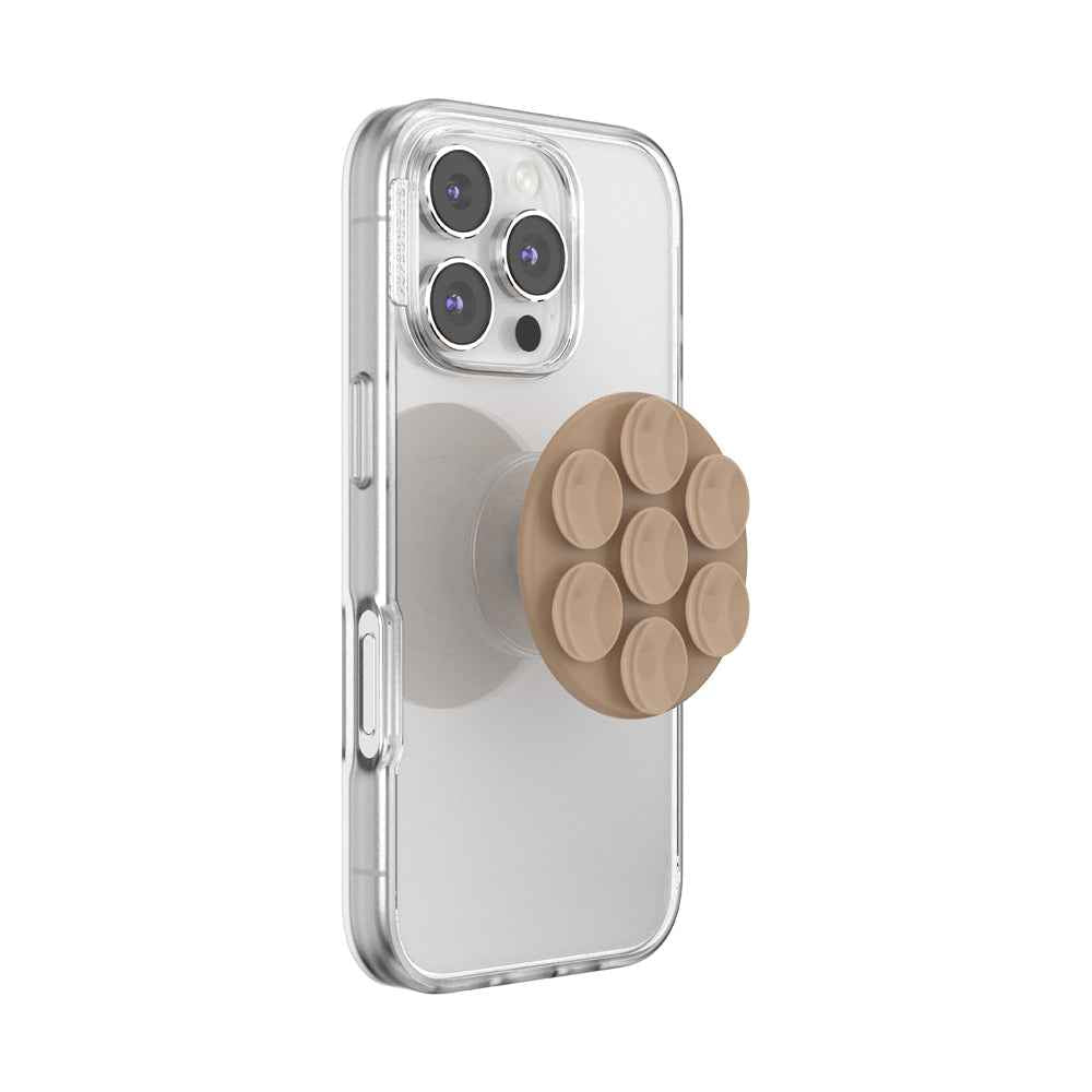PopSockets MagSafe Suck-Up 3-in-1 Grip Stand Mount| Magnetic Phone Holder, Strong Hold on Mirrors & Flat Surfaces for, iPhone 17/16/15/14/13/12, Adapter Ring for non-MagSafe Phones & Cases - Latte