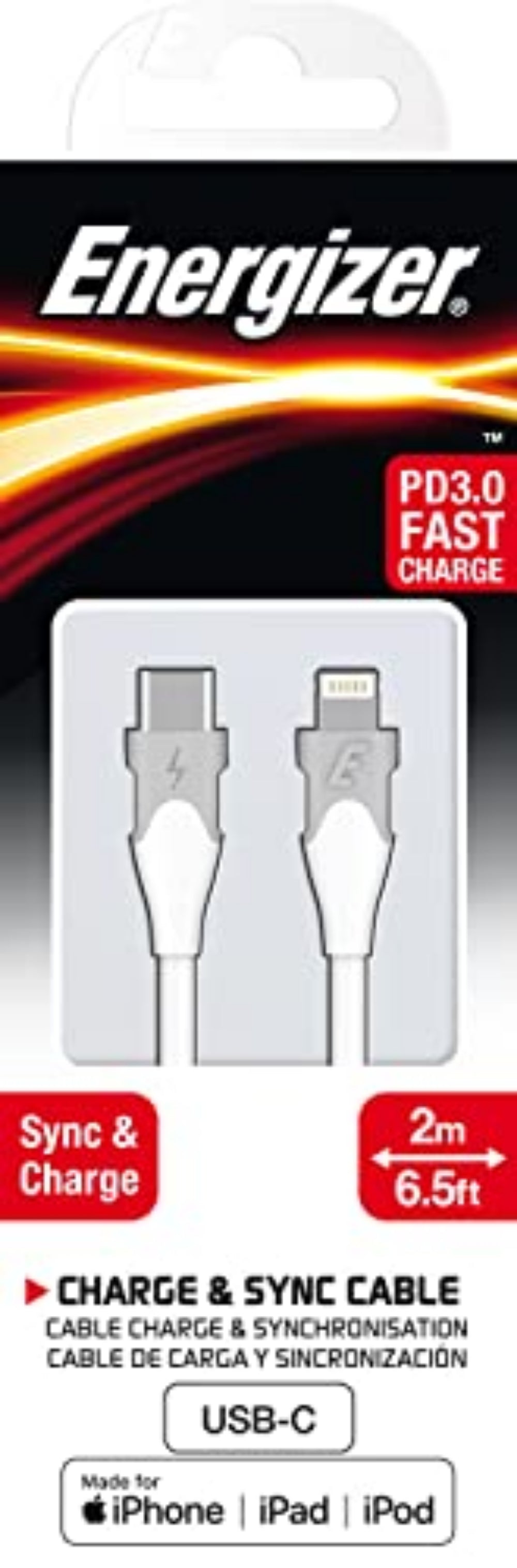 ENERGIZER Cable USB-C to Lighting 2M - White