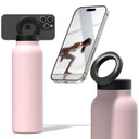 RINGO Water Bottle + Free Magnetic Booster Ring| Stainless Steel Hydration Bottle w/ Integrated MagSafe Phone Mount, 12Hrs Hot/24Hrs Cold, BPA-Free, Works w/ All Devices Android & iOS - Pink 32Oz