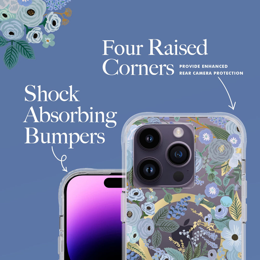 RIFLE PAPER CO. iPhone 14 Pro - Garden Party Blue with Magsafe - Clear
