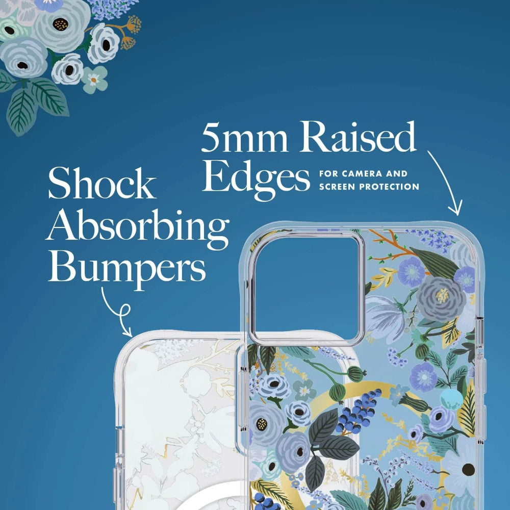 RIFLE PAPER CO. iPhone 14 Plus - Garden Party Blue with Magsafe - Clear