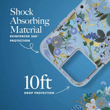 RIFLE PAPER CO. iPhone 14 Plus - Garden Party Blue with Magsafe - Clear