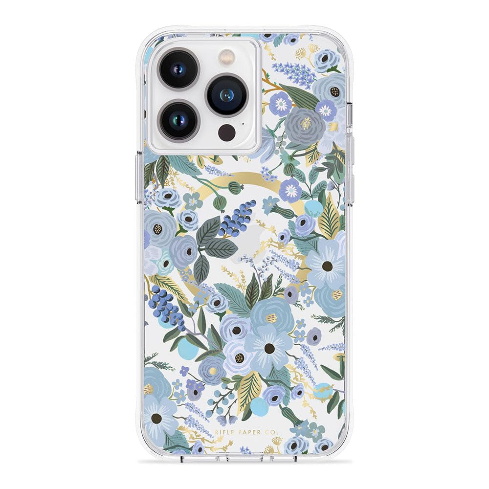 RIFLE PAPER CO. iPhone 14 Pro Max - Garden Party Blue with Magsafe - Clear