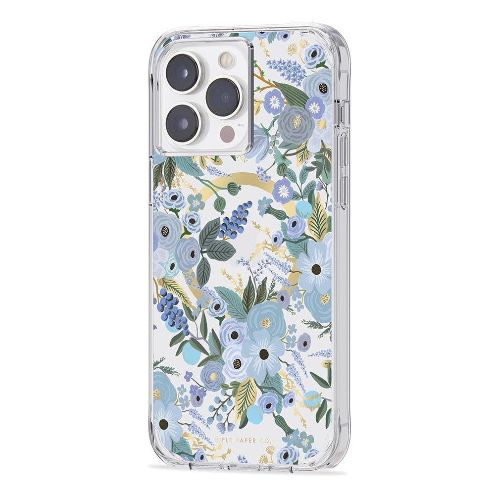 RIFLE PAPER CO. iPhone 14 Pro Max - Garden Party Blue with Magsafe - Clear