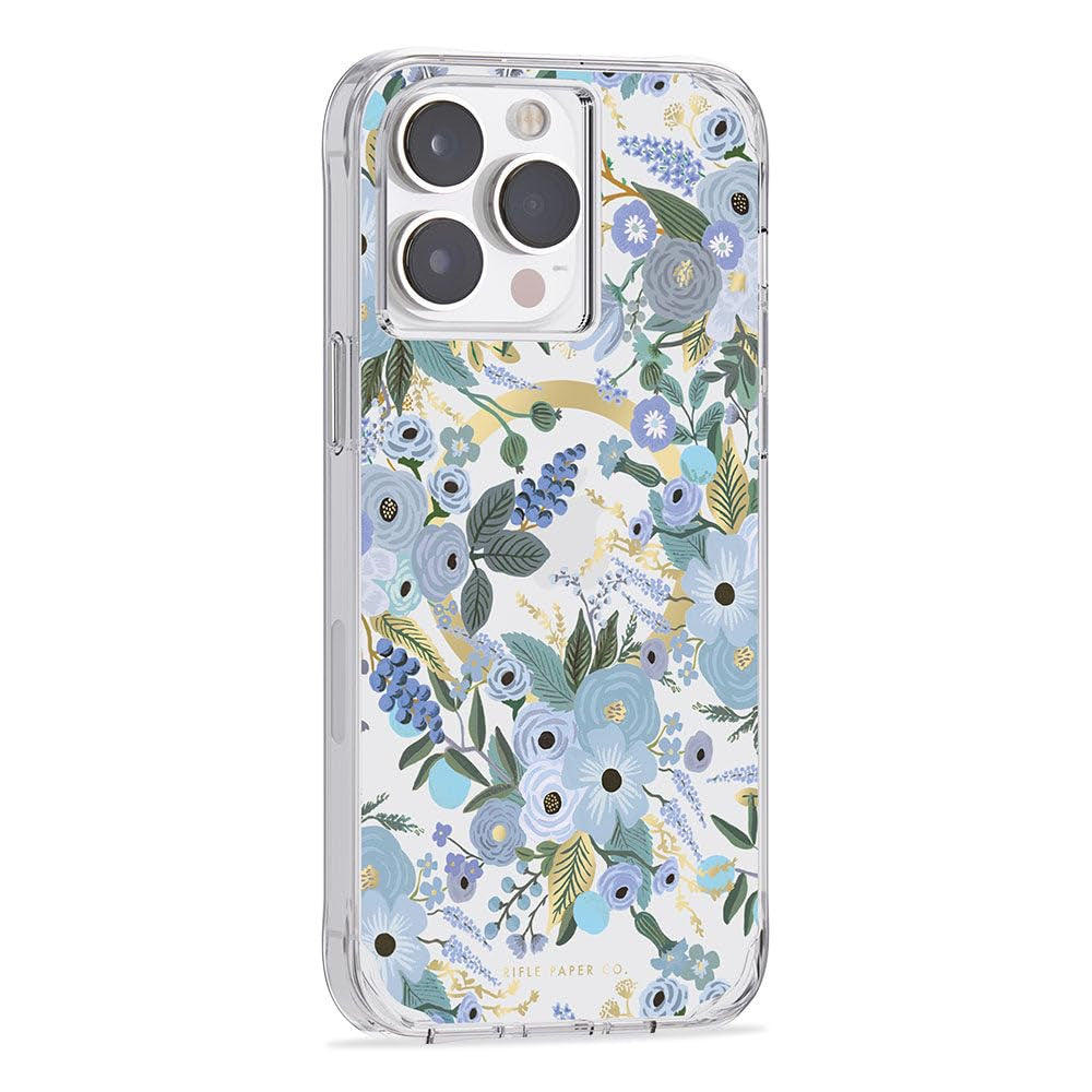 RIFLE PAPER CO. iPhone 14 Pro Max - Garden Party Blue with Magsafe - Clear