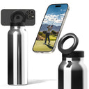 RINGO Water Bottle + Free Magnetic Booster Ring| Stainless Steel Hydration Bottle w/ Integrated MagSafe Phone Mount, 12Hrs Hot/24Hrs Cold, BPA-Free, Works w/ All Devices Android & iOS- Stainless 32Oz