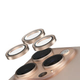 عدسة كاميرا بانزر جلاس الآمنة لهاتف آيفون 16 برو/برو ماكس، لون ذهبي لامع