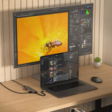 Satechi - Adapter - Multiport - Usb-C Slim With Ethernet Adapter 7-In-1 - Space Gray