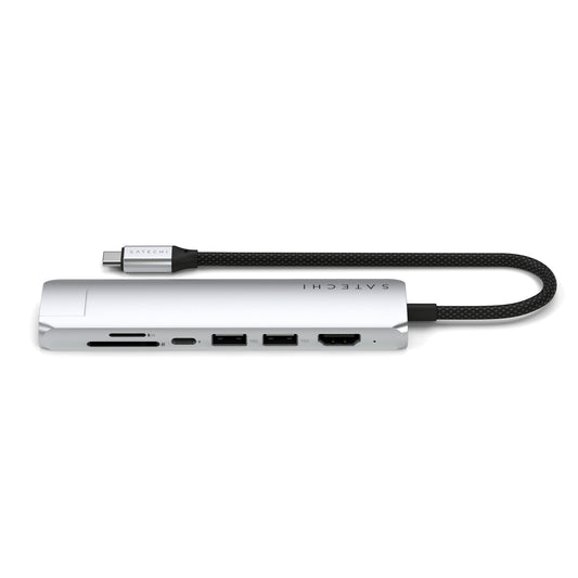 SATECHI Adapter Multiport USB-C Slim with Ethernet Adapter 7-in-1 Silver