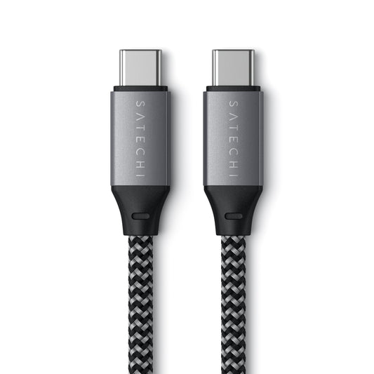 كابل قصير من SATECHI من نوع USB-C إلى USB-C بطول 25 سم - رمادي