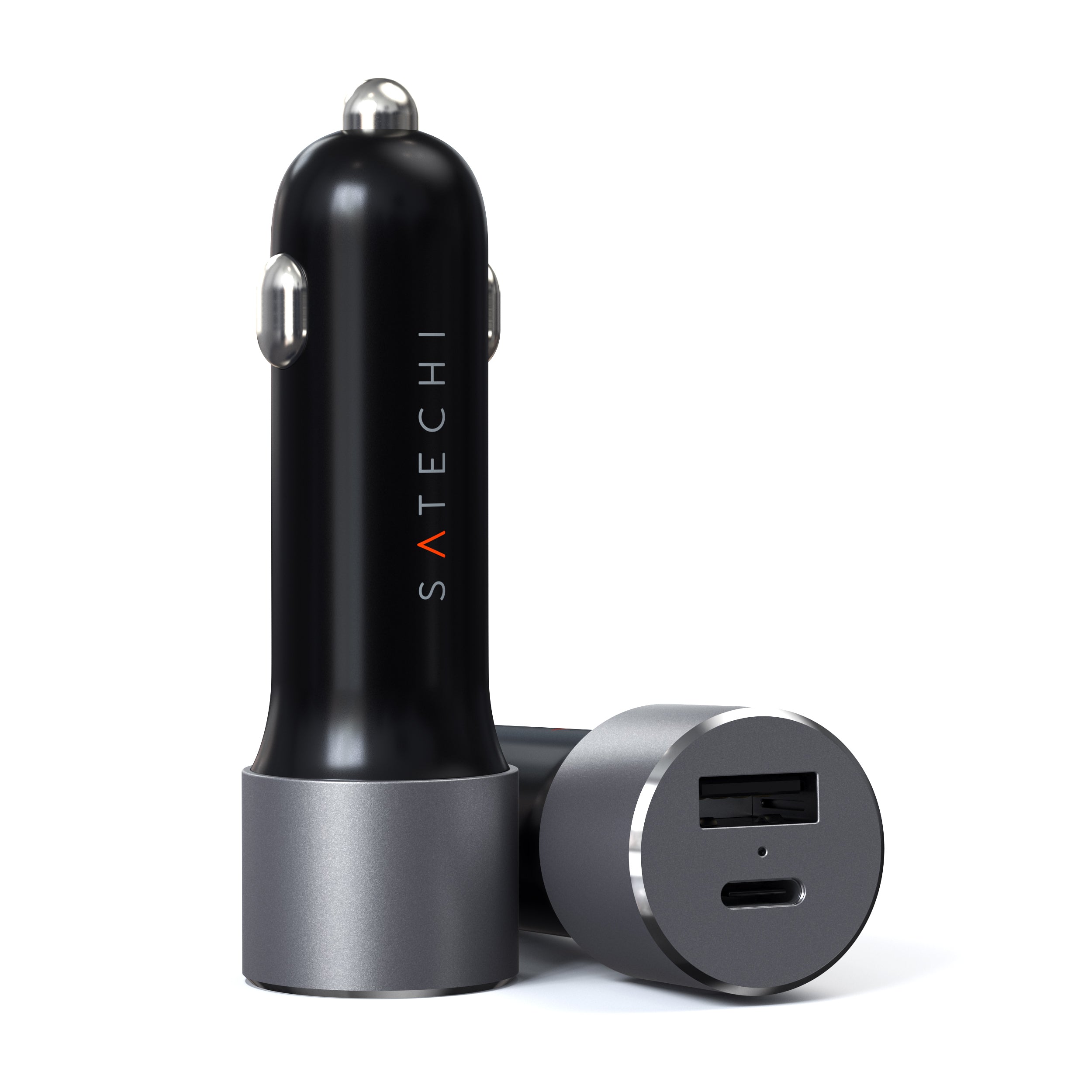 SATECHI 72W PD Dual Port Car Charger (USB-C + USB-A) - Space Gray