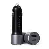 SATECHI 72W PD Dual Port Car Charger (USB-C + USB-A) - Space Gray