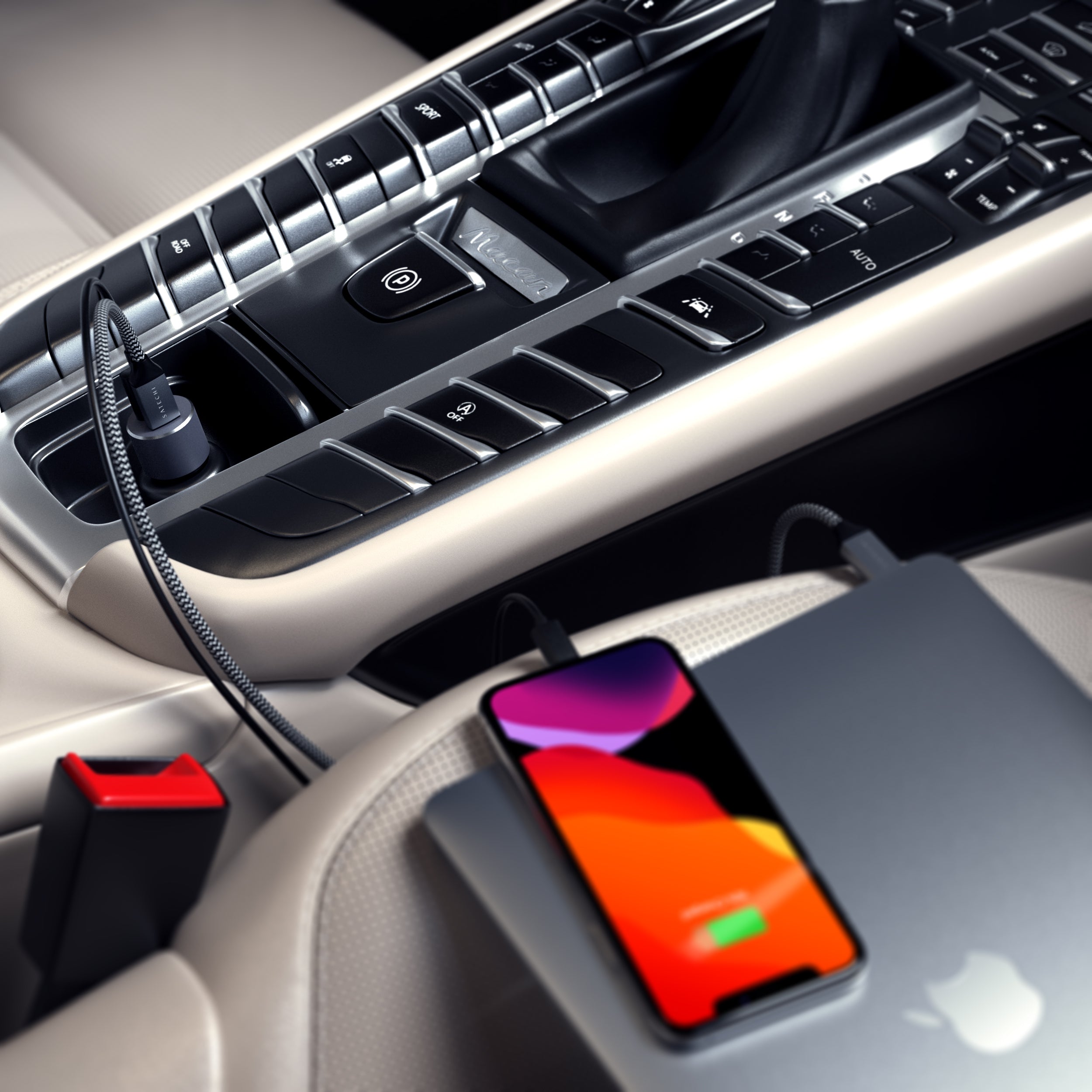 SATECHI 72W PD Dual Port Car Charger (USB-C + USB-A) - Space Gray