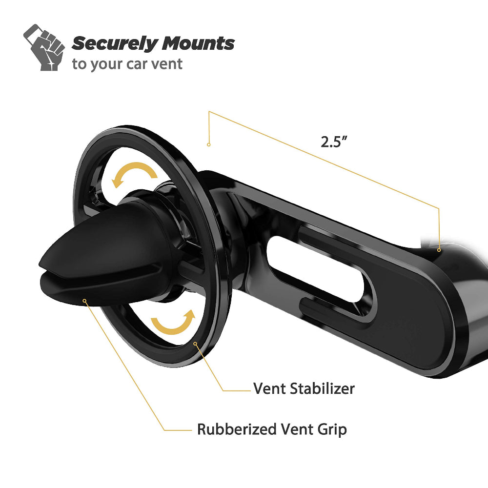 SCOSCHE Black Magnetic Car Mount Free Flow Vent with Adjustable Arm