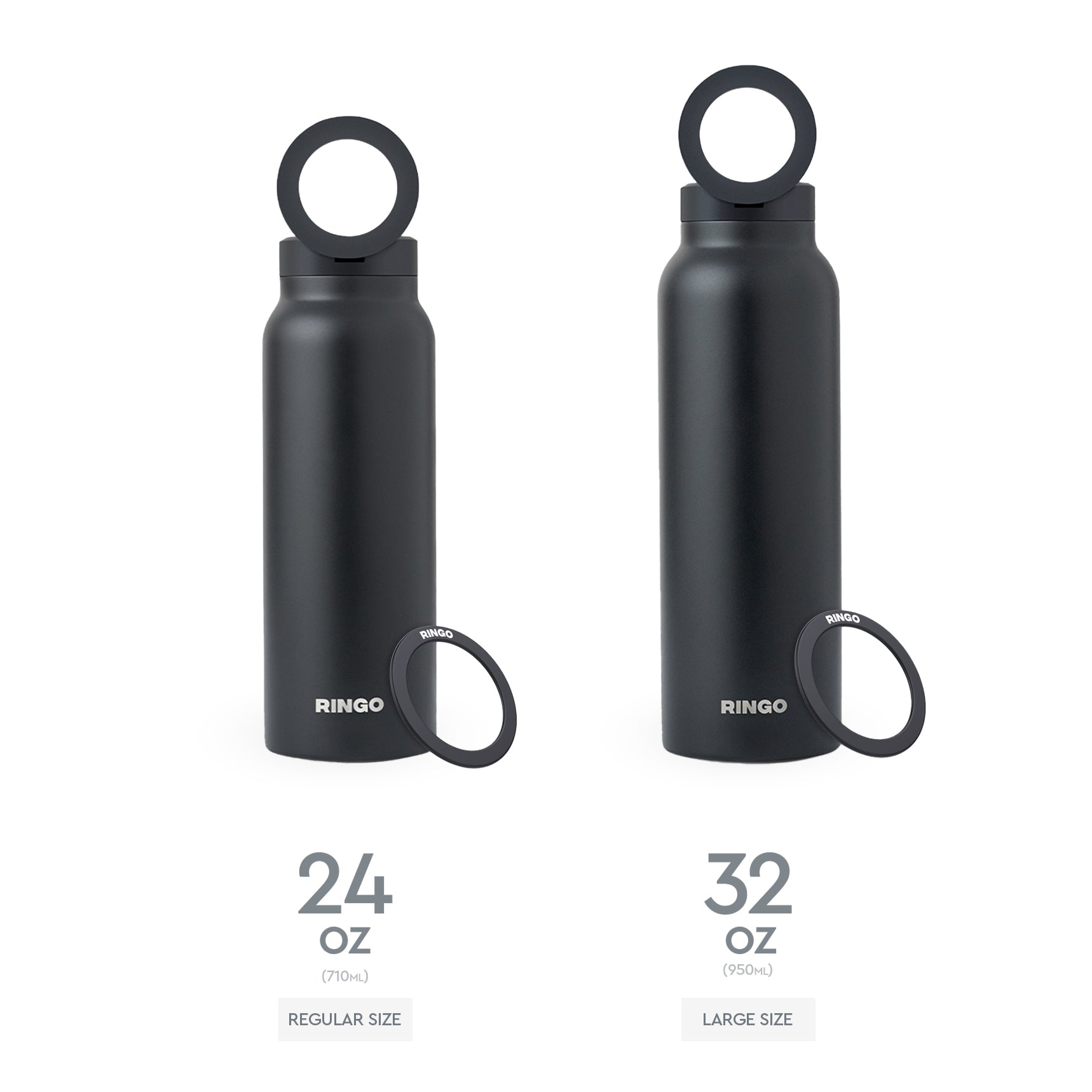 Ringo MagSafe Water Bottle + Free Magnetic Booster Ring - 709ml (24oz) / 946ml (32oz) -  Orange