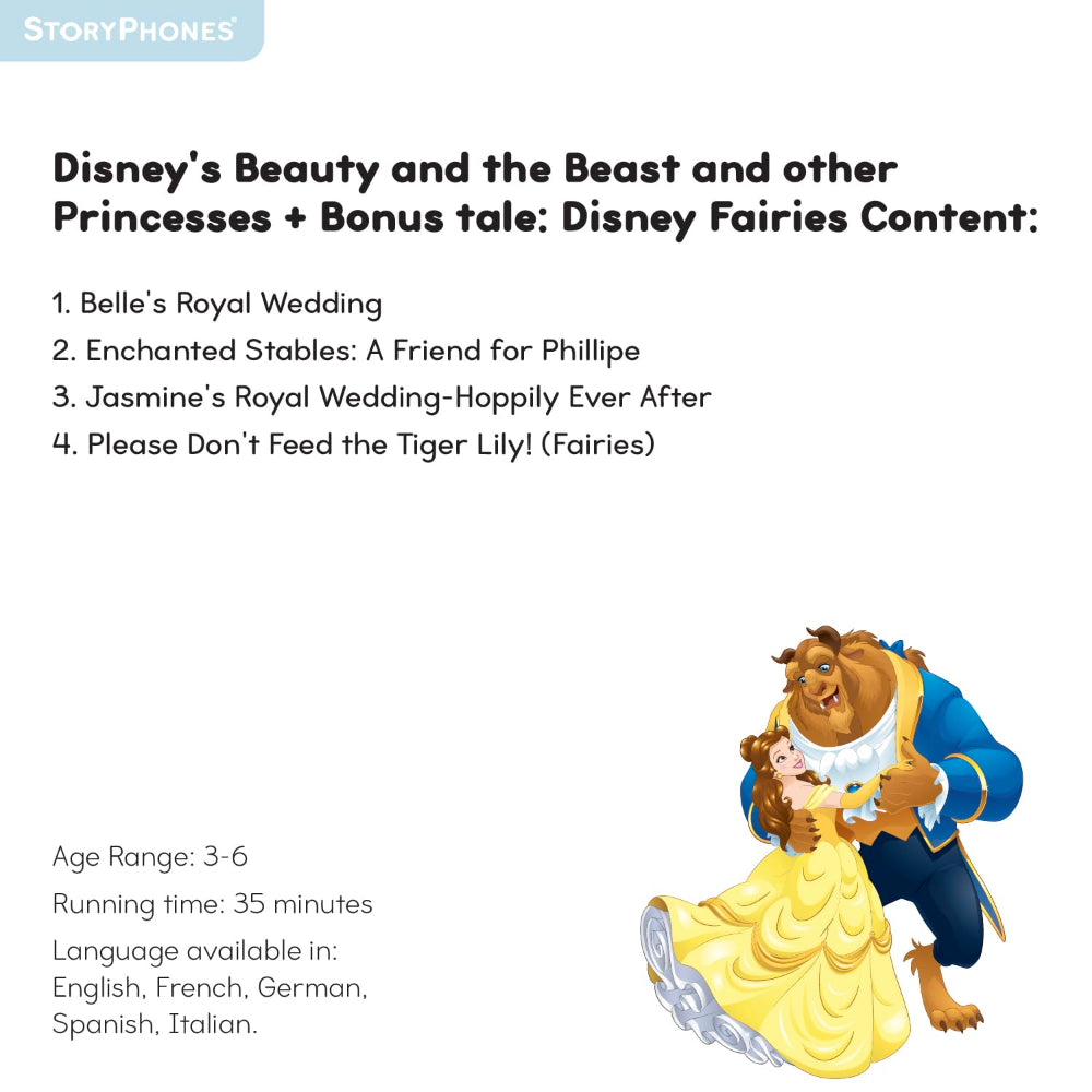 StoryPhones StoryShield Disney Magical Tales | Walt Disney Beauty and the Beast, Audio Story Disc, Screen-Free Kids Audio, Ages 3+