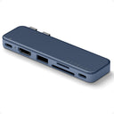 Satechi USB-C Snap Hub, 6-in-1 USB-C Hub for MacBook Neo, MacBook Air & Pro, 4K HDMI, 45W PD Charging, USB-A & USB-C 5Gbps, SD & MicroSD Card Readers, Aluminum, Compact Design, Indigo