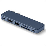 Satechi USB-C Snap Hub, 6-in-1 USB-C Hub for MacBook Neo, MacBook Air & Pro, 4K HDMI, 45W PD Charging, USB-A & USB-C 5Gbps, SD & MicroSD Card Readers, Aluminum, Compact Design, Indigo