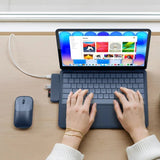 Satechi USB-C Snap Hub, 6-in-1 USB-C Hub for MacBook Neo, MacBook Air & Pro, 4K HDMI, 45W PD Charging, USB-A & USB-C 5Gbps, SD & MicroSD Card Readers, Aluminum, Compact Design, Indigo
