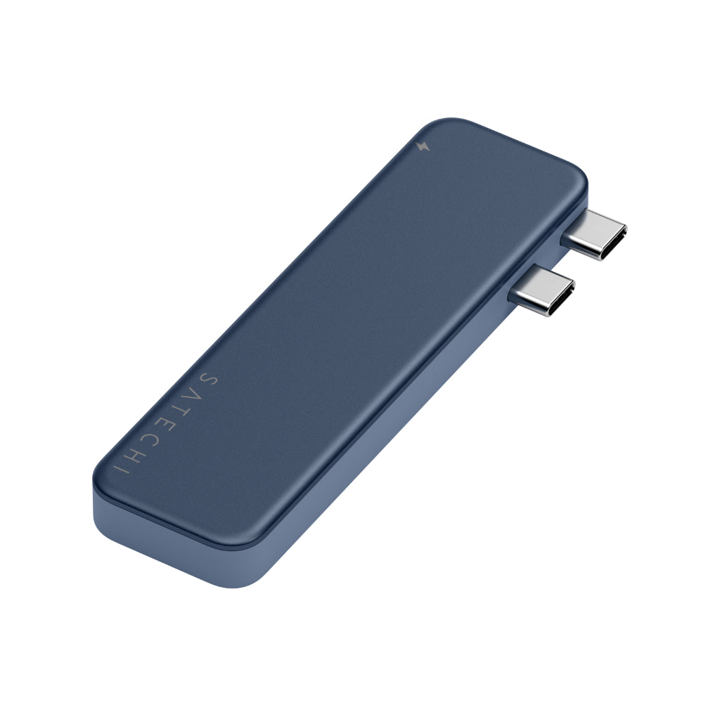 Satechi USB-C Snap Hub, 6-in-1 USB-C Hub for MacBook Neo, MacBook Air & Pro, 4K HDMI, 45W PD Charging, USB-A & USB-C 5Gbps, SD & MicroSD Card Readers, Aluminum, Compact Design, Indigo
