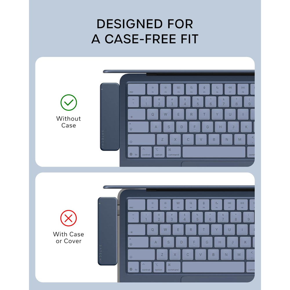 Satechi USB-C Snap Hub, 6-in-1 USB-C Hub for MacBook Neo, MacBook Air & Pro, 4K HDMI, 45W PD Charging, USB-A & USB-C 5Gbps, SD & MicroSD Card Readers, Aluminum, Compact Design, Indigo