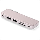 Satechi USB-C Snap Hub, 6-in-1 USB-C Hub for MacBook Neo, MacBook Air & Pro, 4K HDMI, 45W PD Charging, USB-A & USB-C 5Gbps, SD & MicroSD Card Readers, Aluminum, Compact Design, Blush
