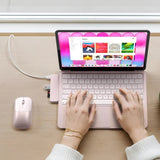 Satechi USB-C Snap Hub, 6-in-1 USB-C Hub for MacBook Neo, MacBook Air & Pro, 4K HDMI, 45W PD Charging, USB-A & USB-C 5Gbps, SD & MicroSD Card Readers, Aluminum, Compact Design, Blush