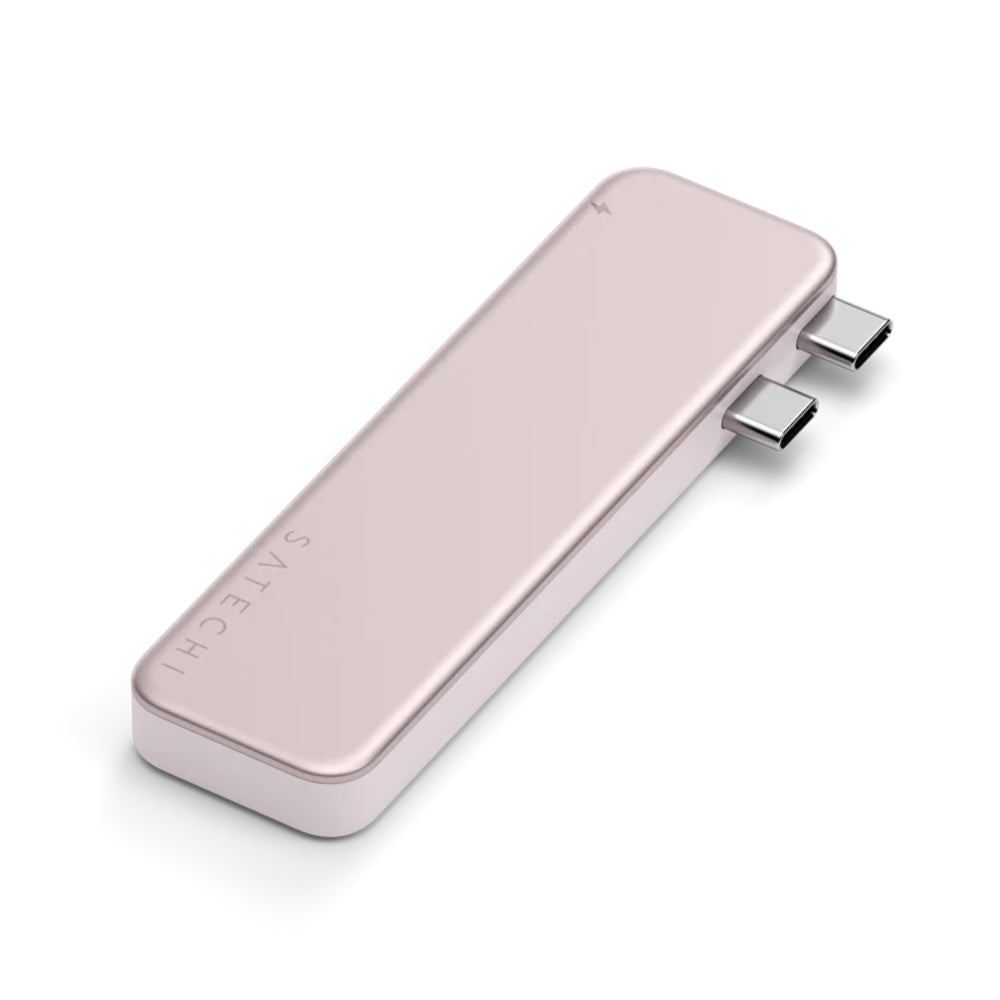 Satechi USB-C Snap Hub, 6-in-1 USB-C Hub for MacBook Neo, MacBook Air & Pro, 4K HDMI, 45W PD Charging, USB-A & USB-C 5Gbps, SD & MicroSD Card Readers, Aluminum, Compact Design, Blush
