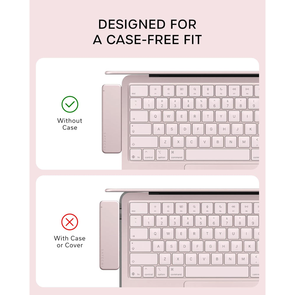 Satechi USB-C Snap Hub, 6-in-1 USB-C Hub for MacBook Neo, MacBook Air & Pro, 4K HDMI, 45W PD Charging, USB-A & USB-C 5Gbps, SD & MicroSD Card Readers, Aluminum, Compact Design, Blush