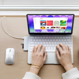 Satechi USB-C Snap Hub, 6-in-1 USB-C Hub for MacBook Neo, MacBook Air & Pro, 4K HDMI, 45W PD Charging, USB-A & USB-C 5Gbps, SD & MicroSD Card Readers, Aluminum, Compact Design, Silver