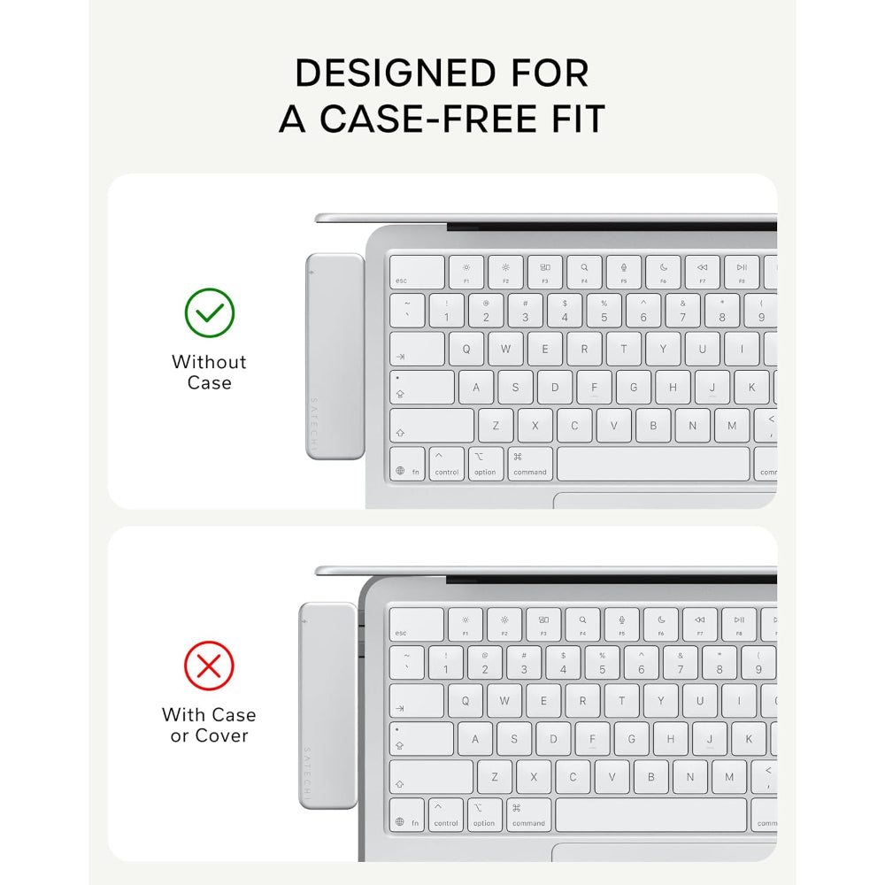 Satechi USB-C Snap Hub, 6-in-1 USB-C Hub for MacBook Neo, MacBook Air & Pro, 4K HDMI, 45W PD Charging, USB-A & USB-C 5Gbps, SD & MicroSD Card Readers, Aluminum, Compact Design, Silver