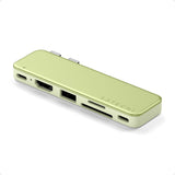 Satechi USB-C Snap Hub, 6-in-1 USB-C Hub for MacBook Neo, MacBook Air & Pro, 4K HDMI, 45W PD Charging, USB-A & USB-C 5Gbps, SD & MicroSD Card Readers, Aluminum, Compact Design, Citrus