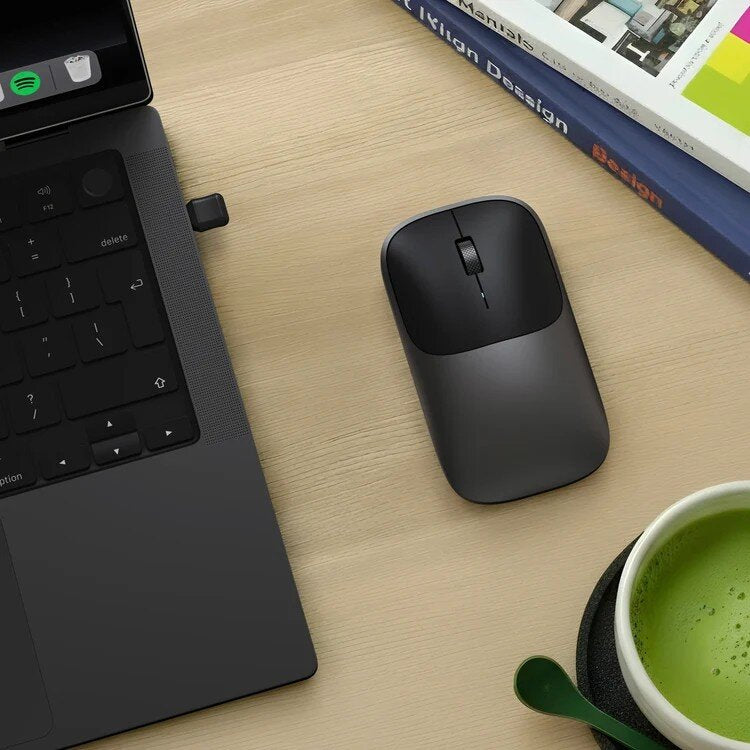 Satechi Slim EX Wireless Mouse, Bluetooth 5.3 & 2.4GHz USB-C Wireless Mouse, Quiet Clicks, Precision Scroll Wheel, USB-C Rechargeable, Aluminum, Compatible with Mac, Windows, iPad & iPhone, Space Black