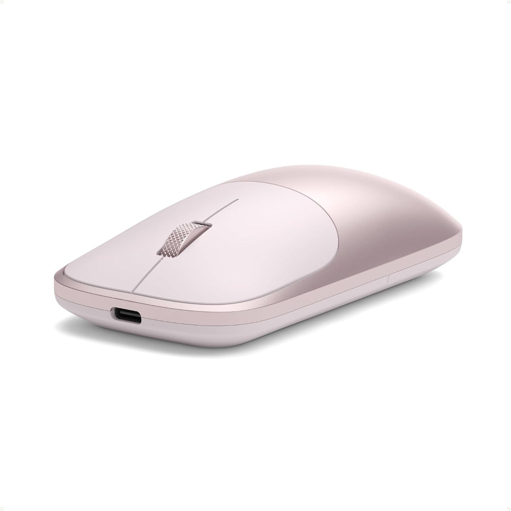 Satechi Slim EX Wireless Mouse, Bluetooth 5.3 & 2.4GHz USB-C Wireless Mouse, Quiet Clicks, Precision Scroll Wheel, USB-C Rechargeable, Aluminum, Compatible with Mac, Windows, iPad & iPhone, Blush