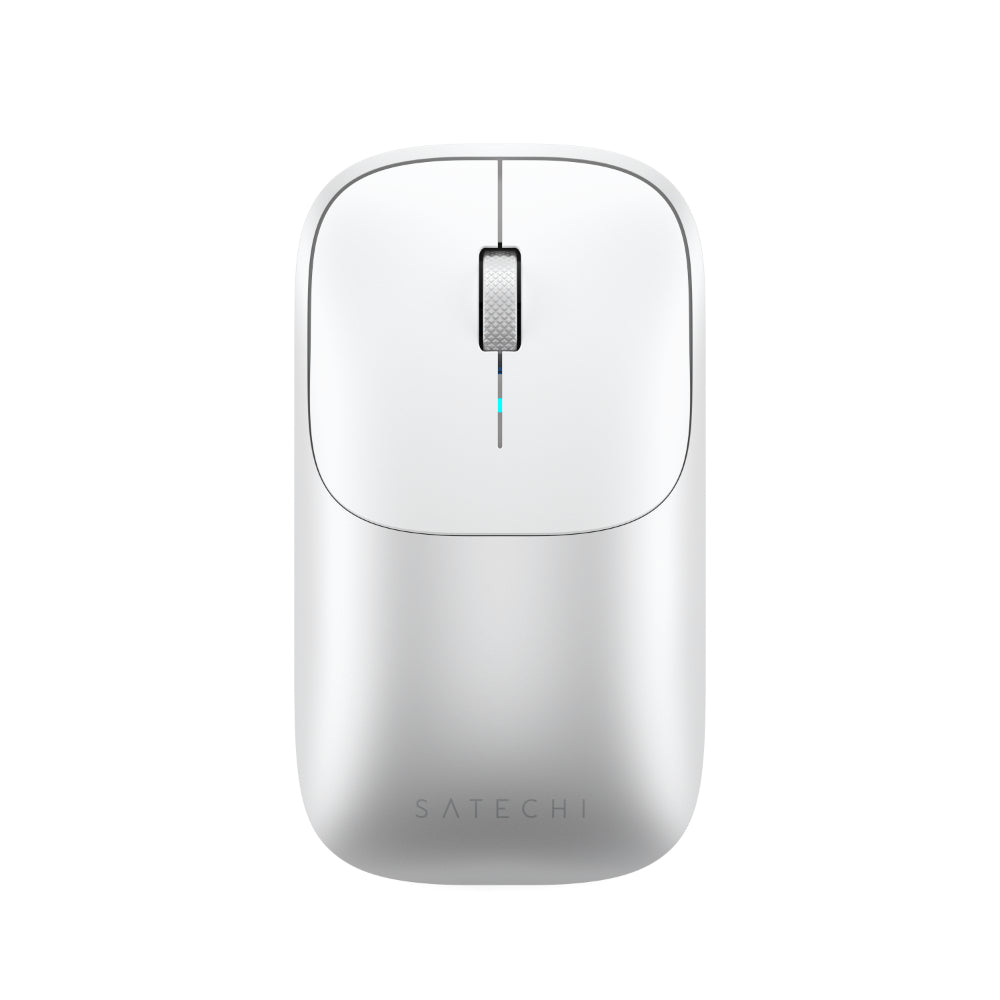 Satechi Slim EX Wireless Mouse, Bluetooth 5.3 & 2.4GHz USB-C Wireless Mouse, Quiet Clicks, Precision Scroll Wheel, USB-C Rechargeable, Aluminum, Compatible with Mac, Windows, iPad & iPhone, Silver