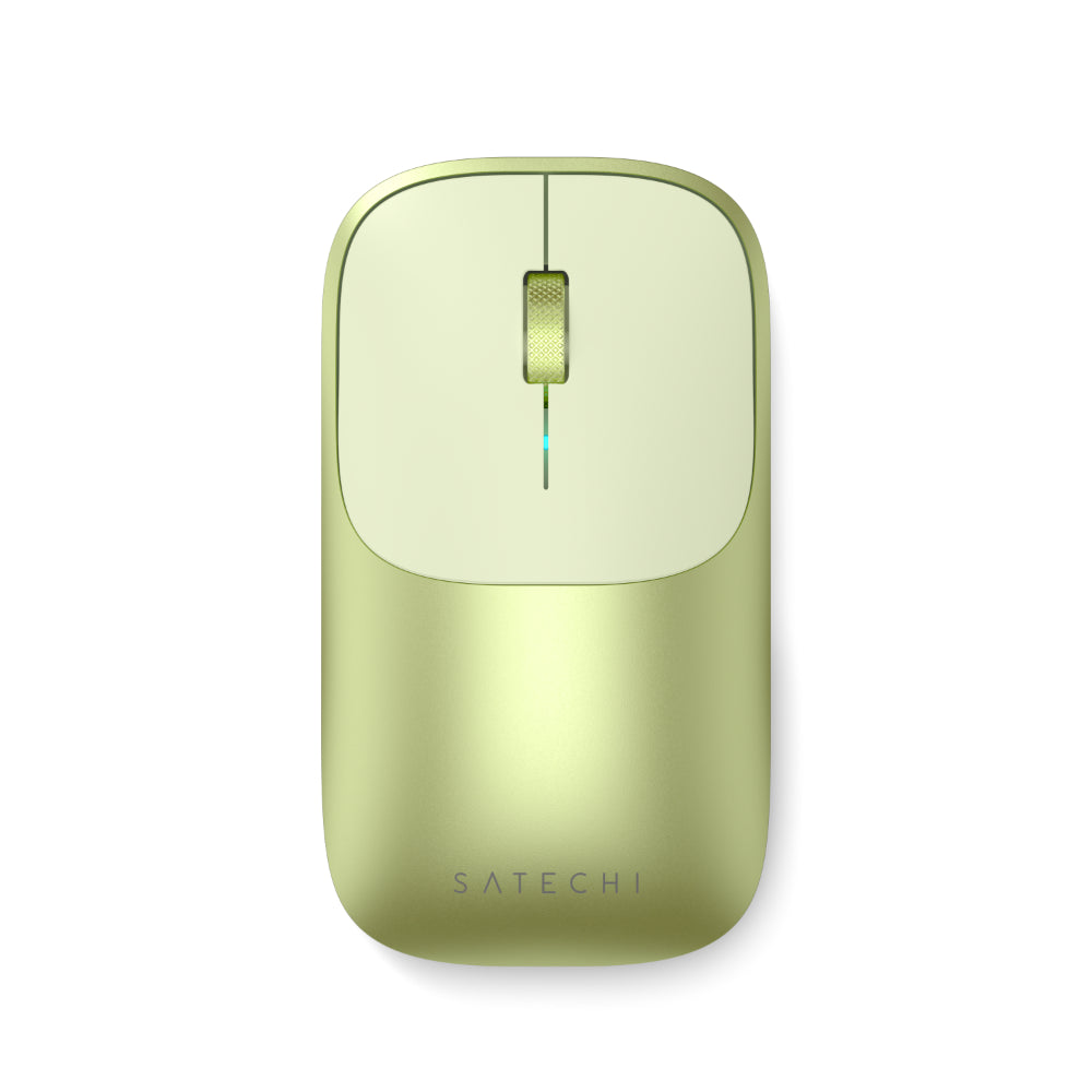 Satechi Slim EX Wireless Mouse, Bluetooth 5.3 & 2.4GHz USB-C Wireless Mouse, Quiet Clicks, Precision Scroll Wheel, USB-C Rechargeable, Aluminum, Compatible with Mac, Windows, iPad & iPhone, Citrus