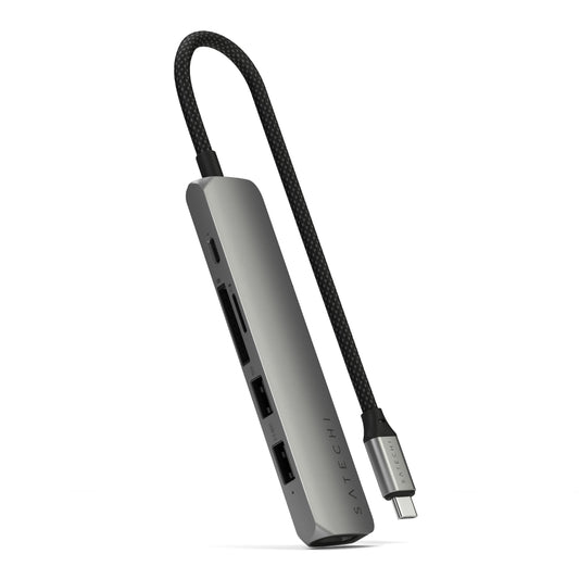 SATECHI Adapter Multiport USB-C Slim 6-in-1 Space Gray