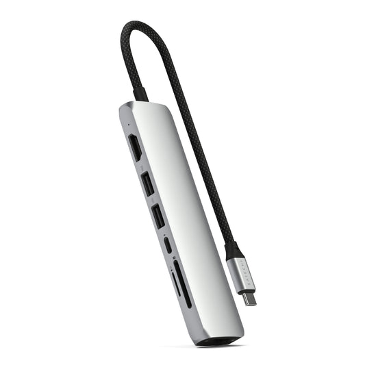 SATECHI Adapter Multiport USB-C Slim with Ethernet Adapter 7-in-1 Silver