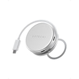 Satechi OntheGo 5-in-1 Multiport Adapter, USB-C Hub for MacBook Neo, MacBook Air & Pro, 4K HDMI, 60W PD Charging, 5Gbps USB-C & USB-A, UHS-I SD Card Reader, Magnetic Mount, Silver