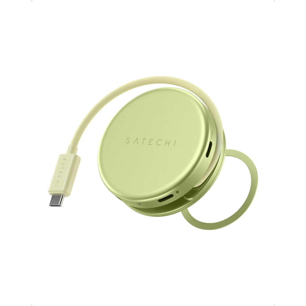 Satechi OntheGo 5-in-1 Multiport Adapter, USB-C Hub for MacBook Neo, MacBook Air & Pro, 4K HDMI, 60W PD Charging, 5Gbps USB-C & USB-A, UHS-I SD Card Reader, Magnetic Mount, Citrus