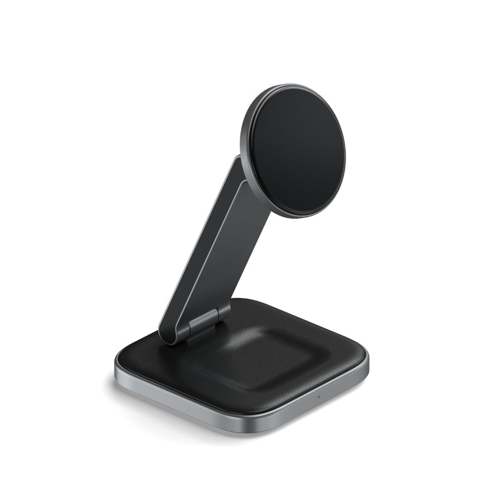 SATECHI 2-in-1 Foldable Qi2 Wireless Charging Stand - Grey