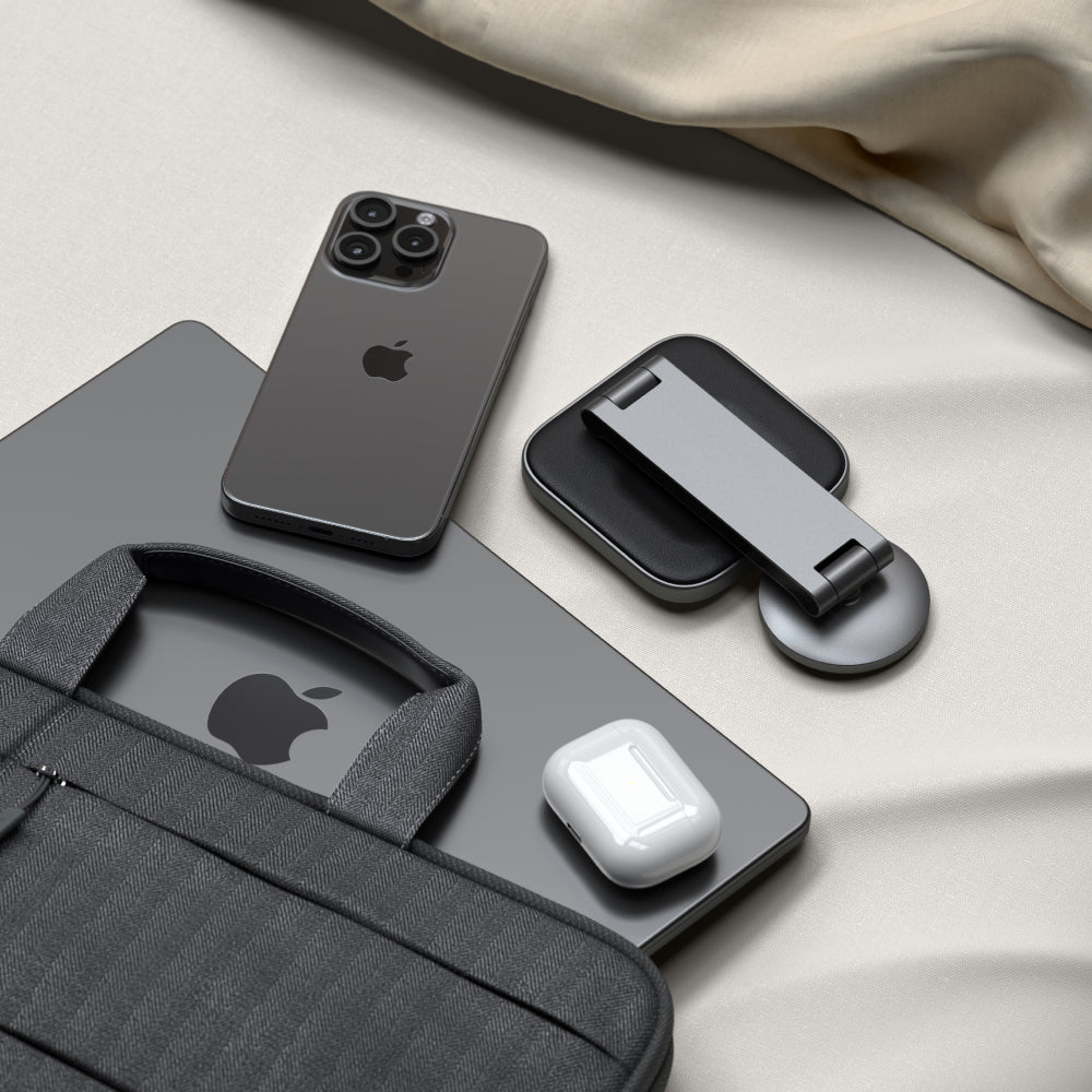 SATECHI 2-in-1 Foldable Qi2 Wireless Charging Stand - Grey