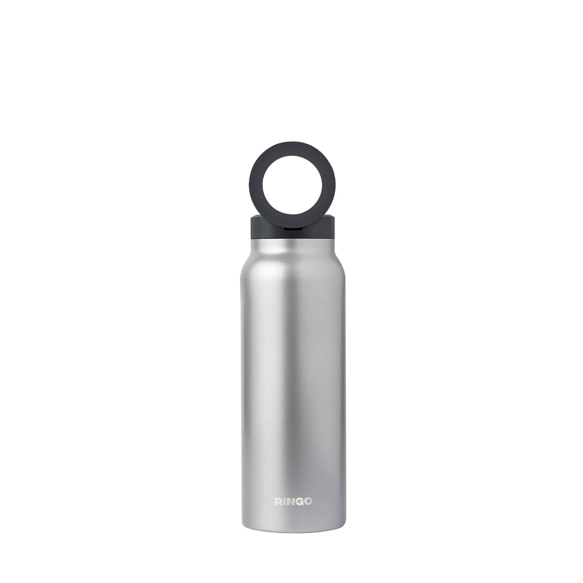 RINGO Water Bottle + Free Magnetic Booster Ring| Stainless Steel Hydration Bottle w/ Integrated MagSafe Phone Mount, 12Hrs Hot/24Hrs Cold, BPA-Free, Works w/ All Devices Android & iOS- Stainless 24Oz