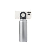 RINGO Water Bottle + Free Magnetic Booster Ring| Stainless Steel Hydration Bottle w/ Integrated MagSafe Phone Mount, 12Hrs Hot/24Hrs Cold, BPA-Free, Works w/ All Devices Android & iOS- Stainless 24Oz