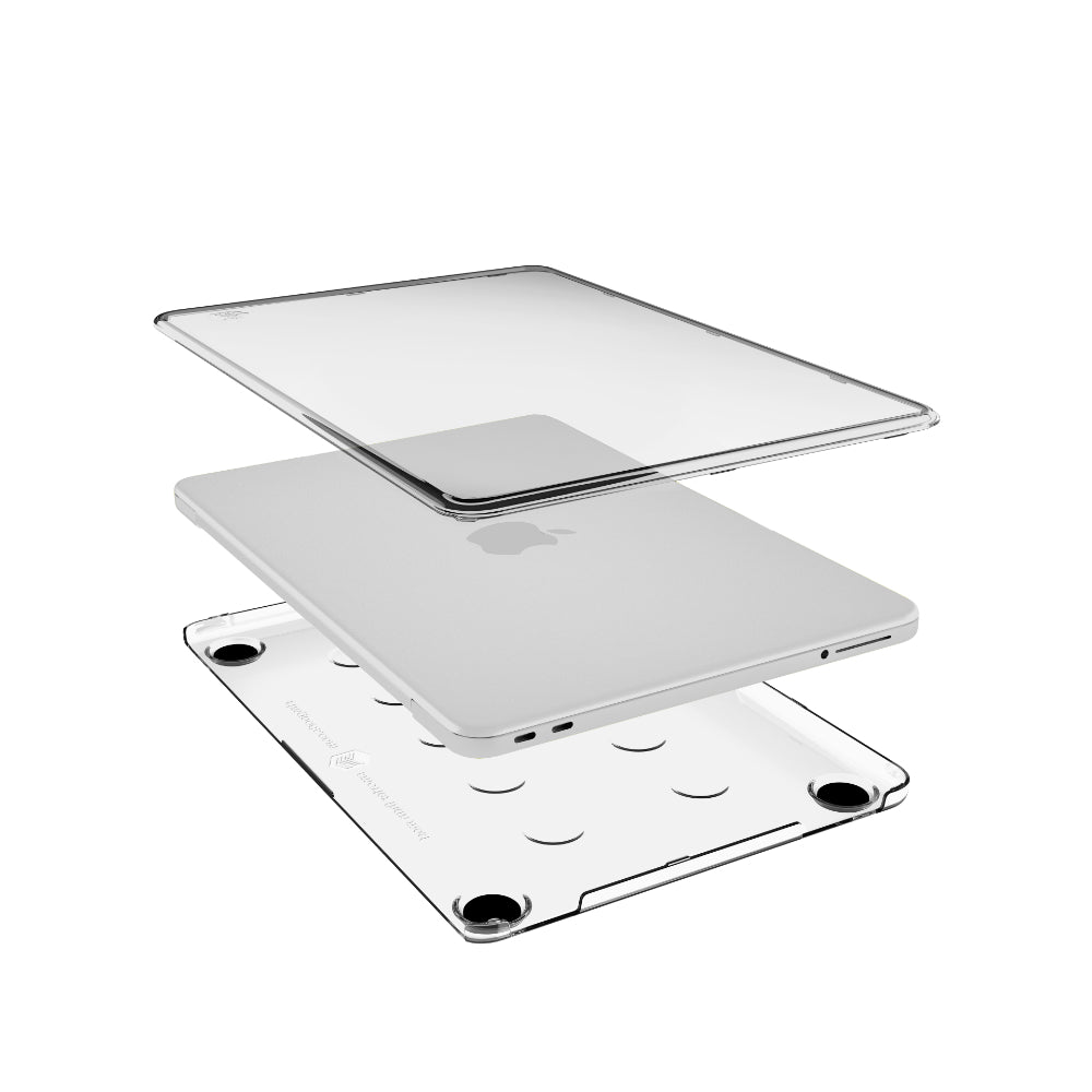 STM Studio Case for MacBook Neo | Slim Protective Lightweight Clear Cover, Snap-On Easy to Install with Raised Textured Feet, Open Hinge AirFlow Design, for Students & Professionals - Clear
